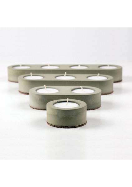 Inytium Serisi Dekoratif Haki Renk Beton Tealight Mumluk (Tealight Hediyeli!...) fırsatları