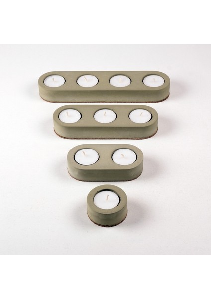 Inytium Serisi Dekoratif Haki Renk Beton Tealight Mumluk (Tealight Hediyeli!...) indirimleri