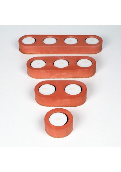 Inytium Serisi Dekoratif Kiremit Renk Beton Tealight Mumluk (Tealight Hediyeli!...) indirimleri