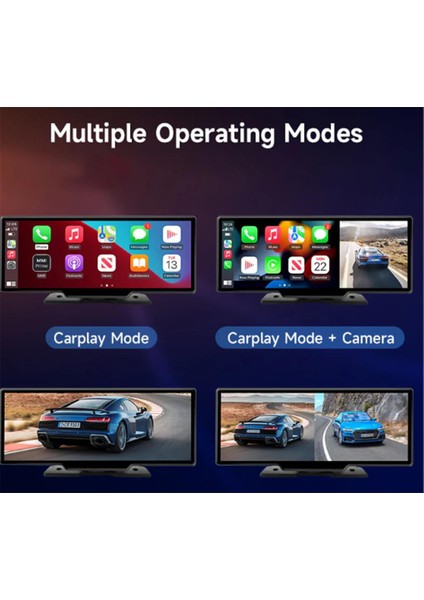 Ottocast 10" Taşınabilir Apple Carplay & Android Auto, Ön & Arka Kameralı Araç Multimedya