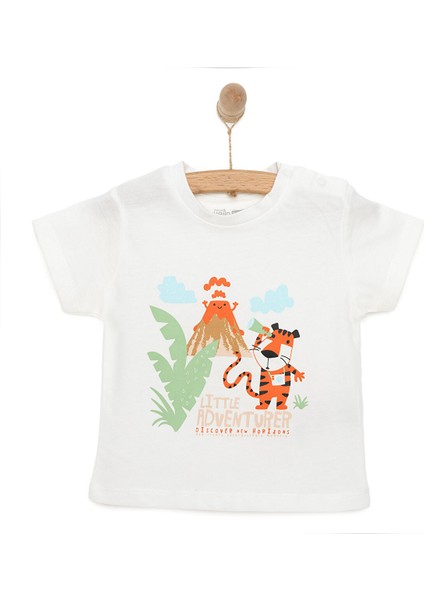 Basic Erkek Küçük Maceracılar Baskılı T-Shirt Erkek Bebek