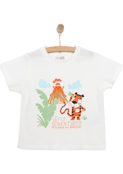 Basic Erkek Küçük Maceracılar Baskılı T-Shirt Erkek Bebek
