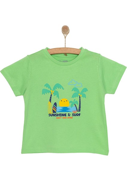 Basic Erkek Güneş ve Palmiye Baskılı T-Shirt Erkek Bebek modelleri