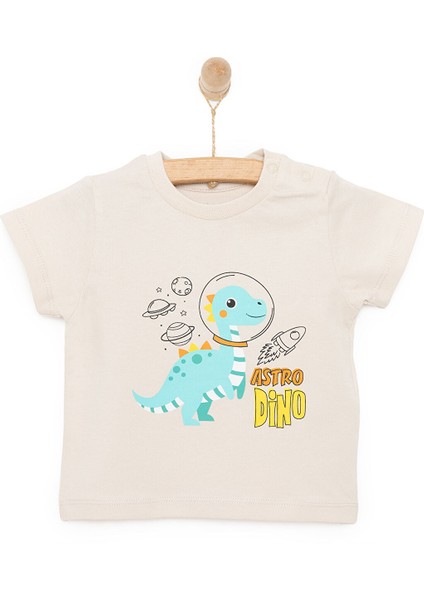 Basic Erkek Astro Dinozor Baskılı T-Shirt Erkek Bebek