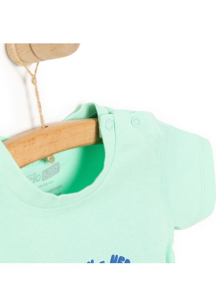 Basic Erkek Deniz ve Palmiye Baskılı T-Shirt Erkek Bebek