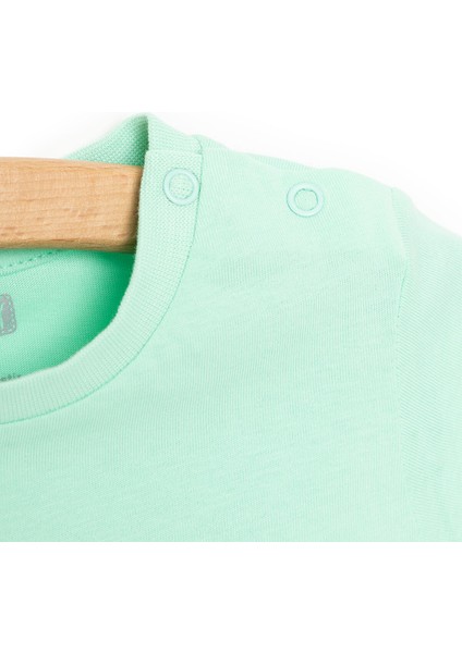 Basic Erkek Deniz ve Palmiye Baskılı T-Shirt Erkek Bebek