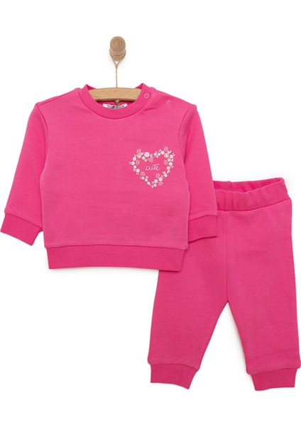 Basic Kız Çiçek Baskılı Eşofman Takımı Kız Bebek