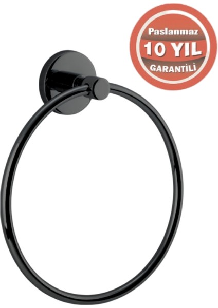 Paslanmaz Pirinç Flora Yuvarlak Havluluk Mat Siyah modelleri