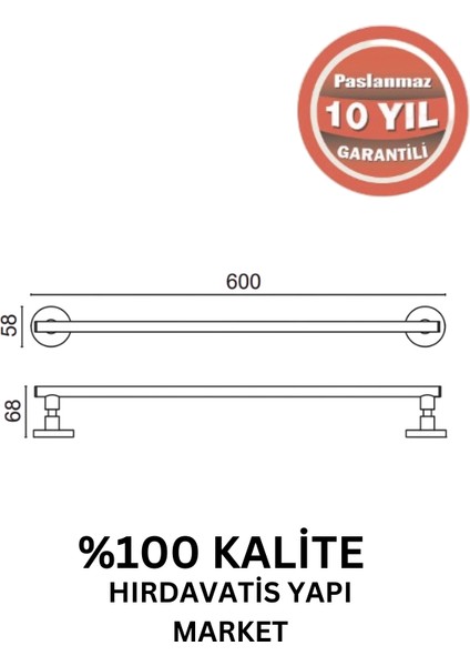 Paslanmaz Pirinç Flora Uzun Havluluk 60CM Altın Sarı Gold fiyatları