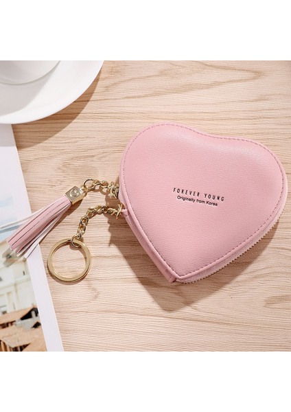Moda Kalp Şekli Kadın Cüzdan Pu Deri Püsküller Fermuar Mini Debriyaj Anahtarlık Sikke Para Çantası Kızlar Sevimli Küçük Çanta (Yurt Dışından) indirimleri