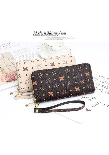 Büyük Kapasiteli Fermuarlı Cüzdan Bayanlar Uzun Moda Kadın Cüzdan Clutch Yeni Cep Telefonu Çantası Para Cüzdan (Yurt Dışından)