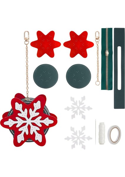 Dıy Bozuk Para Cüzdanı Yapma Seti, Dıy Noel Kar Tanesi Deseni, Kırmızı (Yurt Dışından) fiyatları