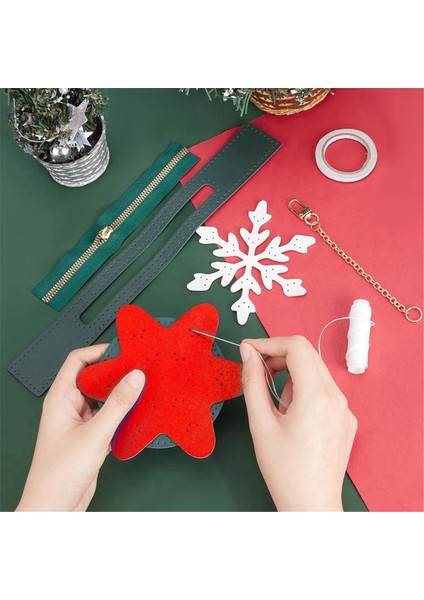 Dıy Bozuk Para Cüzdanı Yapma Seti, Dıy Noel Kar Tanesi Deseni, Kırmızı (Yurt Dışından) modelleri