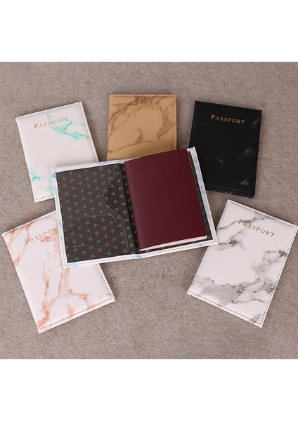 Moda Bayan Erkek Pasaport Çantası Pu Mermer Seyahat Çantası Siyah (Yurt Dışından) modelleri