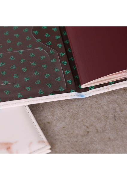 Moda Bayan Erkek Pasaport Çantası Pu Mermer Seyahat Çantası Siyah (Yurt Dışından) fırsatları