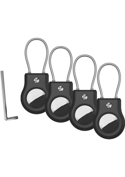 Apple Airtags Için Kablolu Hava Etiketi Kilit Kutusu Için Anahtarlık Tutucu (Yurt Dışından)