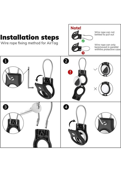 Apple Airtags Için Kablolu Hava Etiketi Kilit Kutusu Için Anahtarlık Tutucu (Yurt Dışından) modelleri
