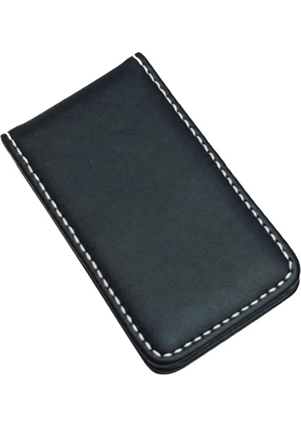 Pu Deri Klip Minimalist Kart Tutucu Cüzdan BLACK_80X46X8MM (Yurt Dışından)