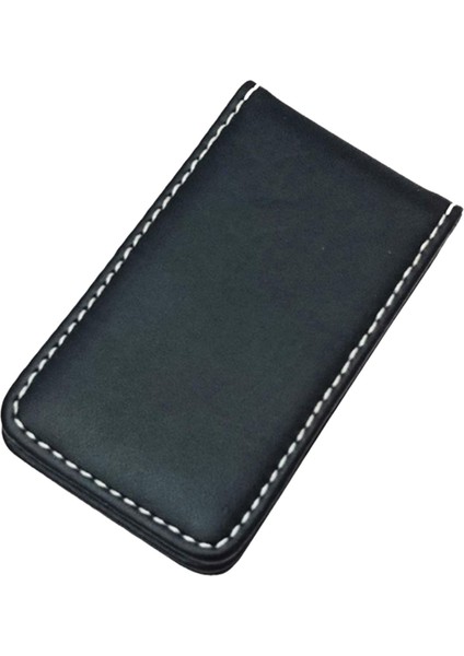 Pu Deri Klip Minimalist Kart Tutucu Cüzdan BLACK_80X46X8MM (Yurt Dışından)