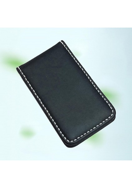 Pu Deri Klip Minimalist Kart Tutucu Cüzdan BLACK_80X46X8MM (Yurt Dışından)