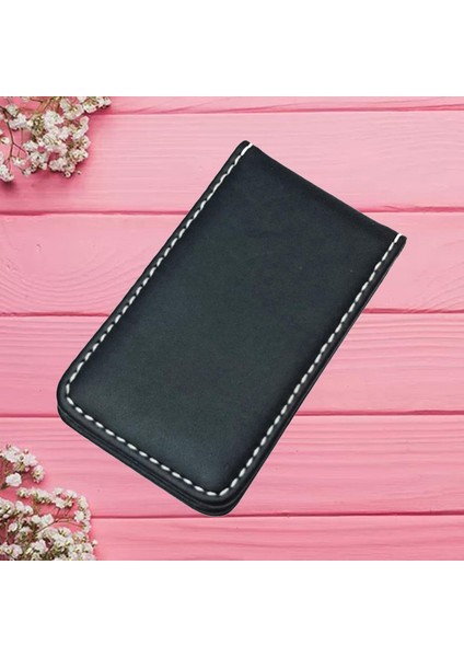 Pu Deri Klip Minimalist Kart Tutucu Cüzdan BLACK_80X46X8MM (Yurt Dışından)