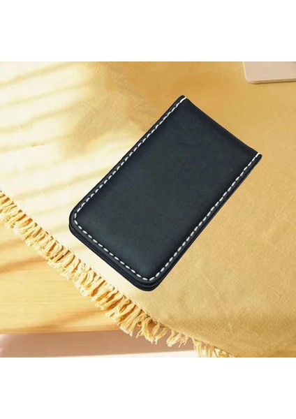 Pu Deri Klip Minimalist Kart Tutucu Cüzdan BLACK_80X46X8MM (Yurt Dışından)
