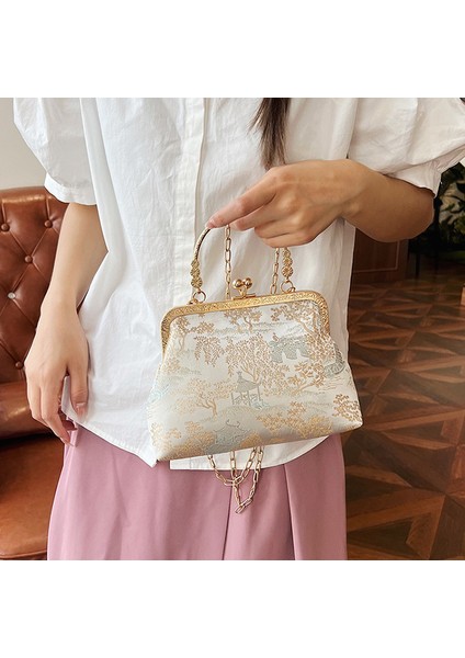 Kadın Klasik Ipek Çanta Crossbody Çanta (Yurt Dışından)
