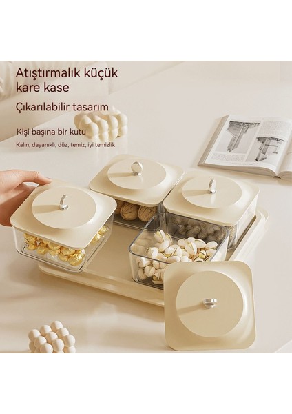 Meyve Tabağı Oturma Odası Ev Atıştırmalık Tabağı Şeker Bölmeli Kuru Meyve (Yurt Dışından)