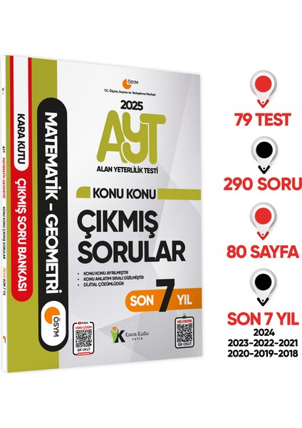 2025 YKS - AYT Matematik - Geometri Karakutu Konu Konu Çıkmış Soru Bankası