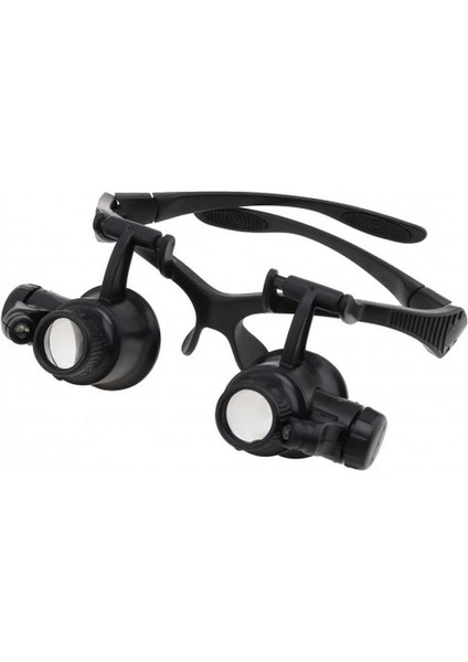 Gözlük Modeli 10 x 15 x 20 x 25 x Lens 2 LED Işıklı Büyüteç