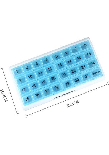 Aylık Hap Kutusu 31 Bölmeli, Hap Kutusu, Siyah (Yurt Dışından)