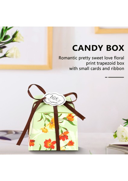 2x Çiçekli Trapez Düğün Şekeri Kutuları (Kurdeleler Hariç) - Yeşil (Yurt Dışından) fiyatları