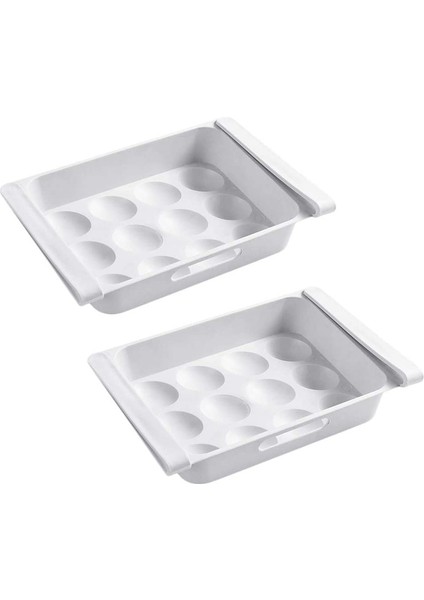 2 Parça Buzdolabı Saklama Kutusu, Yerden Tasarruf Etmek Için Plastik Raf, Yumurta Saklama (Yurt Dışından)