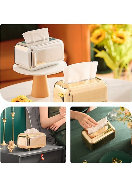 Lüks Altın Doku Kutuları Depolama Peçete Tutucu Kağıt Vaka Organizatör (Yurt Dışından) modelleri