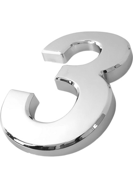 Yapışkanlı Kapı Numarası Küçük Boy 50 mm 5 cm Numara 3 Rakam Üç Sayısı Krom Renk Numaralar 1 Adet fırsatları
