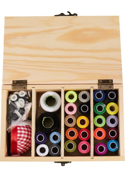 Craft Dikiş Seti Ahşap Dikiş Kutusu Manuel Ev Saklama Kutusu (Yurt Dışından)