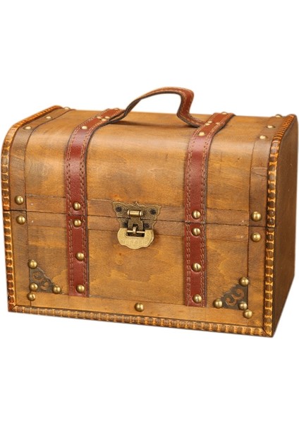 Vintage Büyük Boy Ahşap Takı Saklama Kutusu Kilitli 6269-03DH01 (Yurt Dışından)