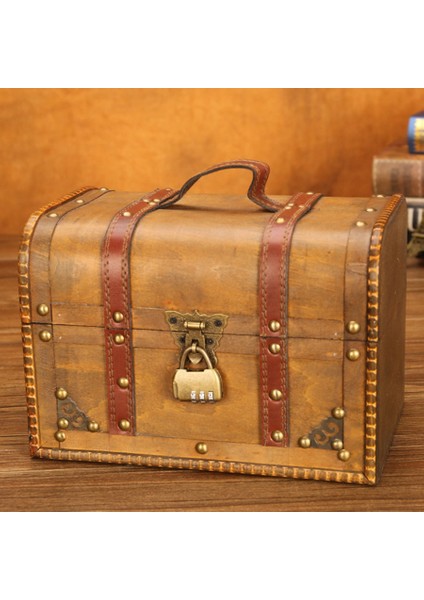 Vintage Büyük Boy Ahşap Takı Saklama Kutusu Kilitli 6269-03DH01 (Yurt Dışından)