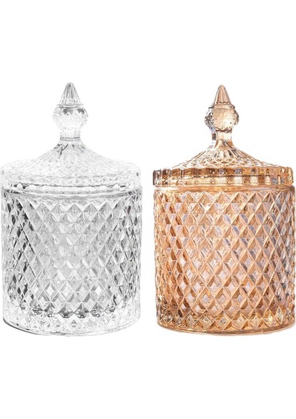 2 Adet 300 ml Kristal Cam Saklama Kavanozları Şeker Çikolata Kutuları Şeker Kutusu (Yurt Dışından)