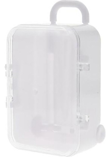 Beyaz Mini Rulo Seyahat Bavulu Kişilik Düğün Şekeri Kutusu (Yurt Dışından)