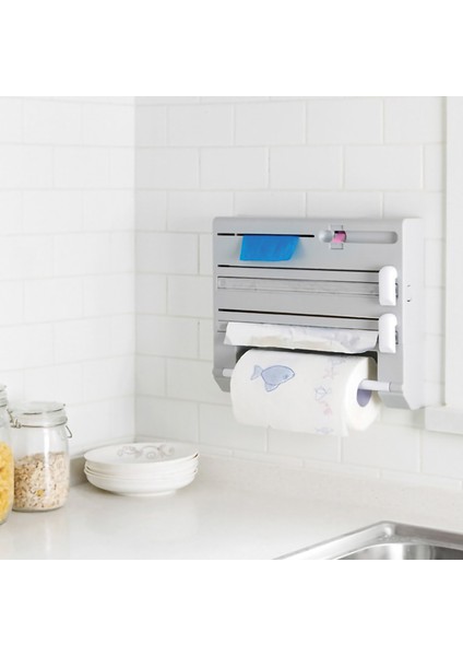 Kağıt Tutucu Plastik Sarma Kesici Dağıtıcı Raf Saklama Kutusu Gri (Yurt Dışından) fiyatları