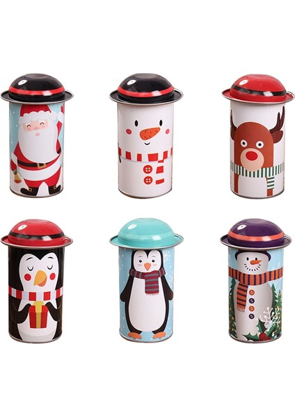 6 Adet Noel Şeker Kutusu Noel Süslemeleri Depolama Demir Kutu Hediye (Yurt Dışından)