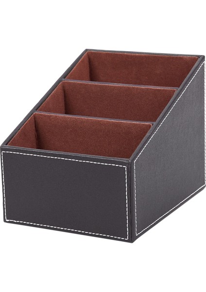 1 Adet Uzaktan Kumanda CD Organizatör Telefon Masaüstü Saklama Kutusu (Kahverengi) (Yurt Dışından)