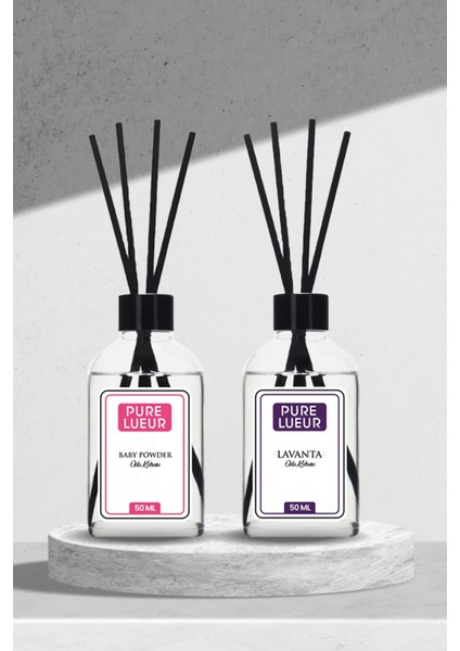 Bebek Pudrası Çubuklu Oda Kokusu ve Lavanta Çubuklu Oda Kokusu Reed Diffuser 50ML