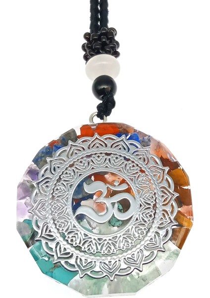 65CM Tarzı No.7 Boyutu Orgonit Geometrik Desen Çakralar Doğal Taş Kolye Halat Zincir Şifa Enerji Kolye Kadın Erkek Meditasyon Takı (Yurt Dışından)