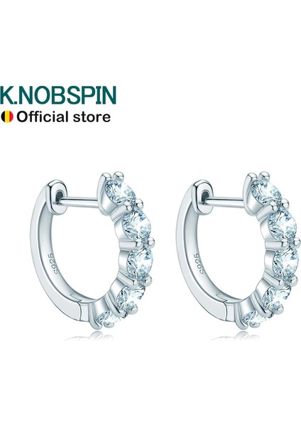 3 mm Knobspın D Renk Mozanit Döngü Küpe Terling Şerit Kaplama ile 18 K Beyaz Altın Küpe Kadınlar Için Köpüklü Güzel Takı (Yurt Dışından)