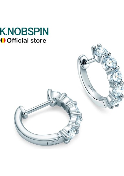 3 mm Knobspın D Renk Mozanit Döngü Küpe Terling Şerit Kaplama ile 18 K Beyaz Altın Küpe Kadınlar Için Köpüklü Güzel Takı (Yurt Dışından)
