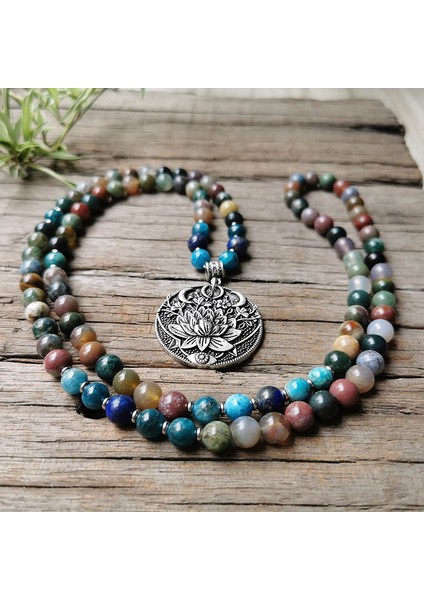 Es 8mm Hint Oniks Mala Boncuk, Apatit Mala Kolye, Büyüleyici Lotus Kolye, Meditasyon Takı, Uniseks Mala, Yoga Hediye, 108 Mala Boncuk (Yurt Dışından) fırsatları
