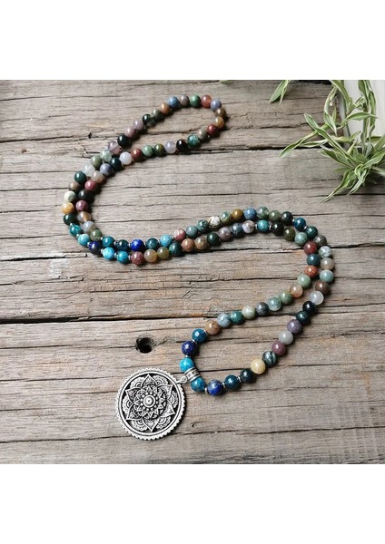 Es 8mm Hint Oniks Mala Boncuk, Apatit Mala Kolye, Büyüleyici Lotus Kolye, Meditasyon Takı, Uniseks Mala, Yoga Hediye, 108 Mala Boncuk (Yurt Dışından) indirimleri