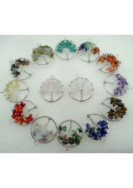 No.14 30MM Doğal Taş Taş Karışımı Lapis Kuvars Kristal 7 Çakra Reiki Şifa Hayat Ağacı Kolye Diy Takı Yapımı Için Kolye 6 Adet (Yurt Dışından) fırsatları